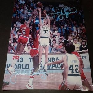 Larry Bird Autographed Boston Celtics Signed 8x10 Color Photo